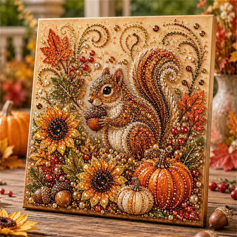 Resin Art Of Flowers - Kit Pittura Diamante Perle Autunnali, Kit
