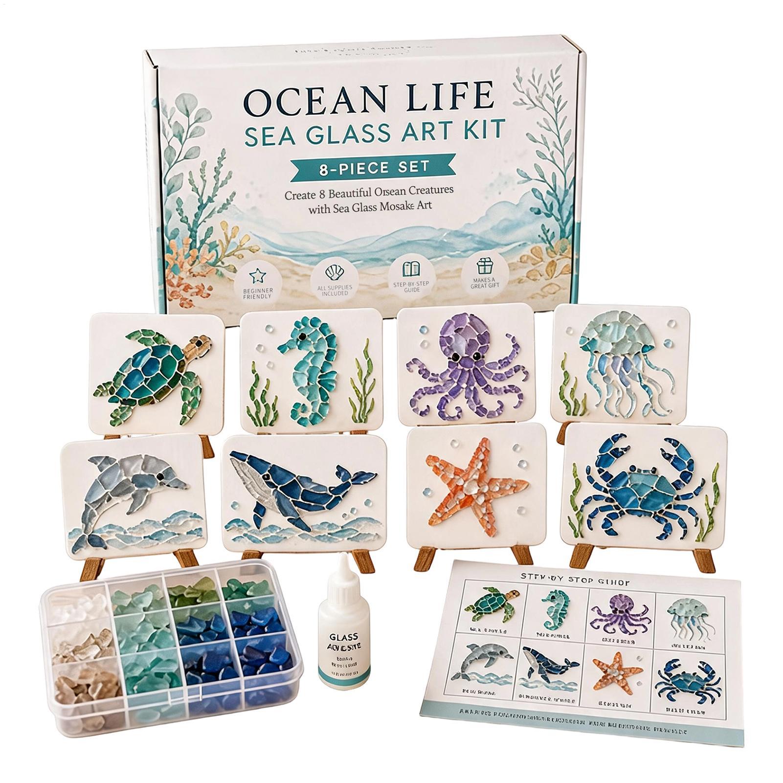 Resin Art Beach - Set Artistico Fai-da-te Mosaico in Vetro
