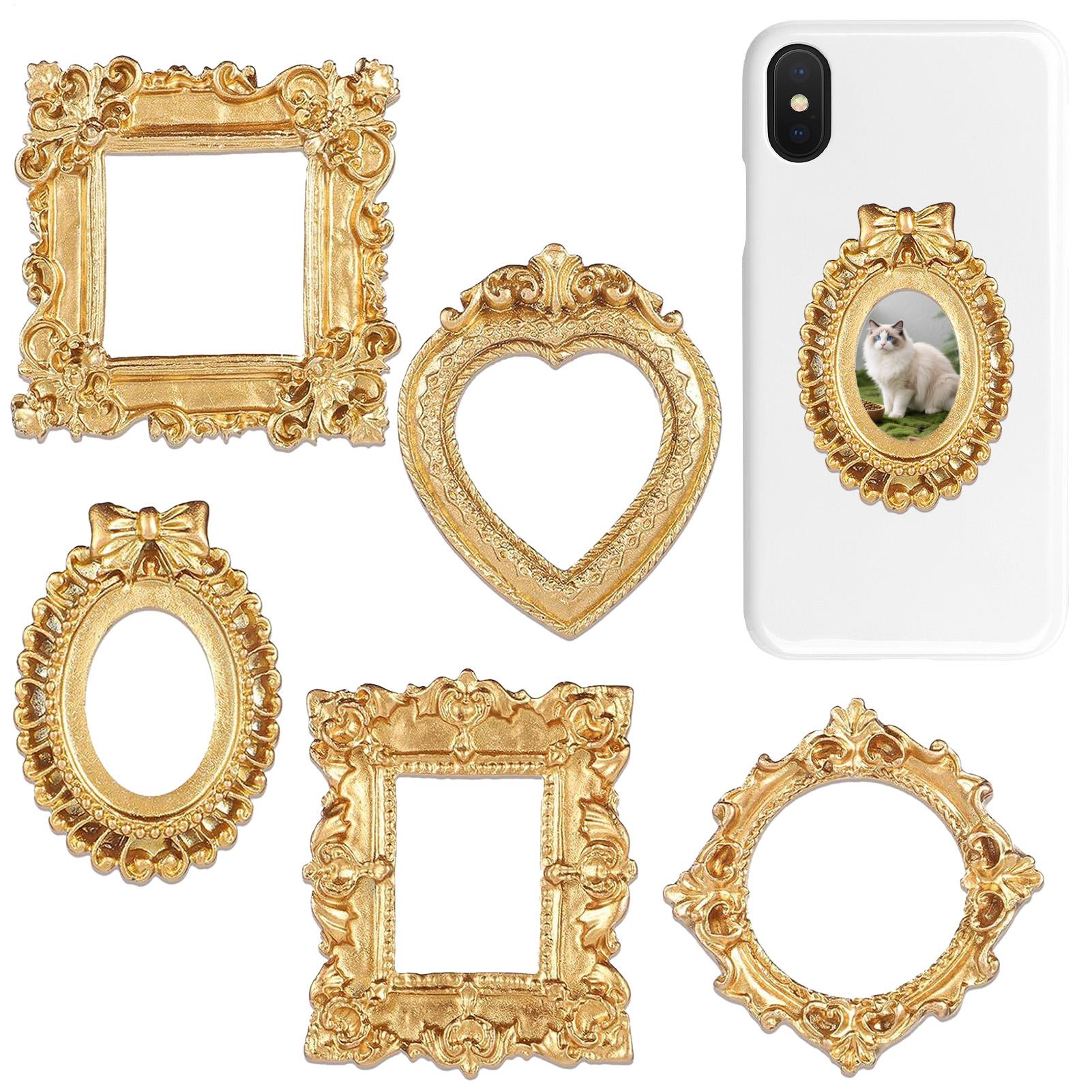 Background Resin Art - Set di 5/9 Cornici Vintage Dorate