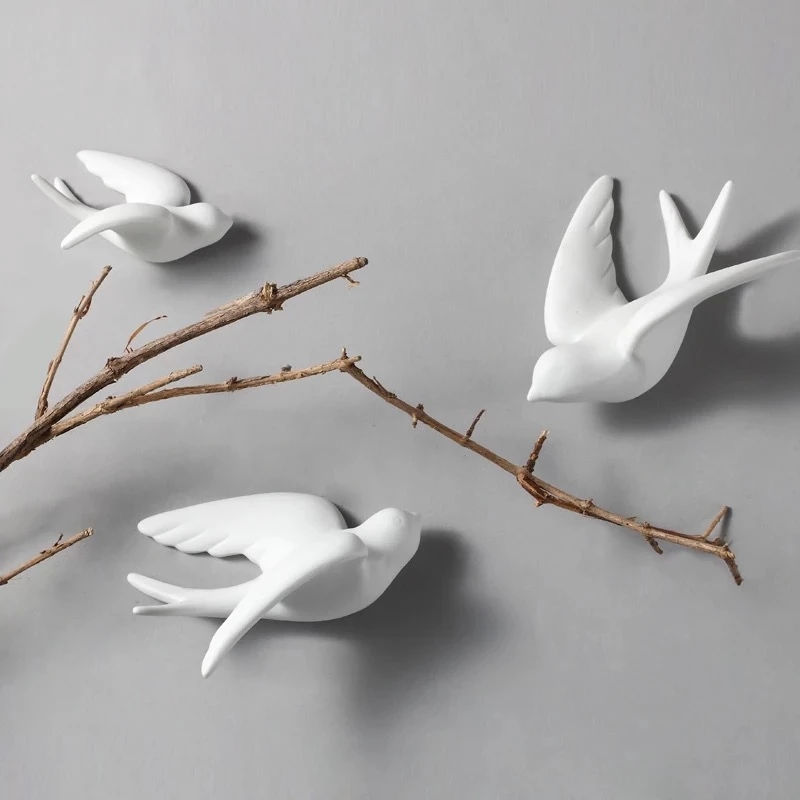 Background Resin Art - Uccelli in ceramica creativi appesi a