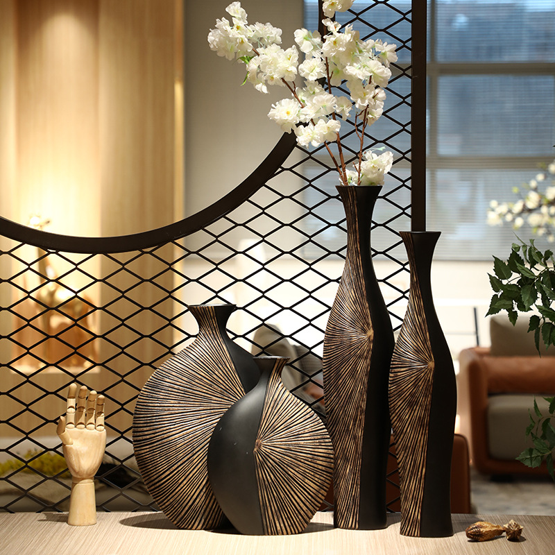 Background Resin Art - Vaso da terra alto in resina