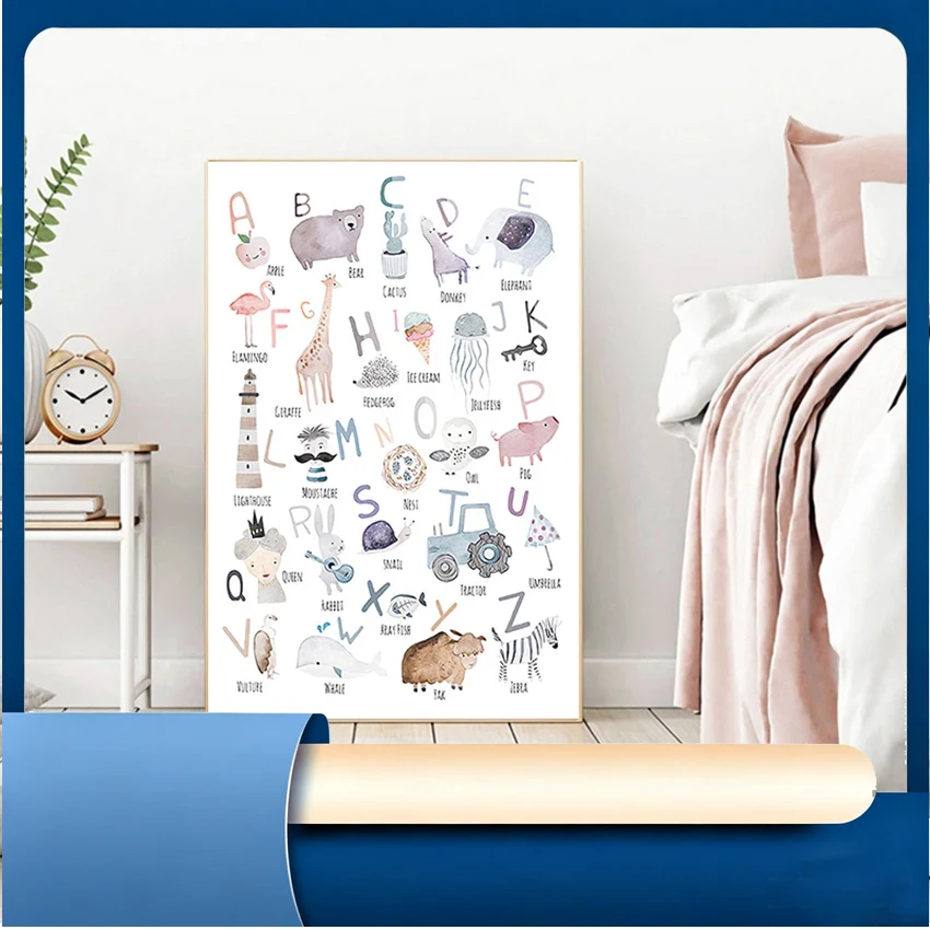 Resin Art Learning - Poster Educativo con Illustrazioni di Animali,