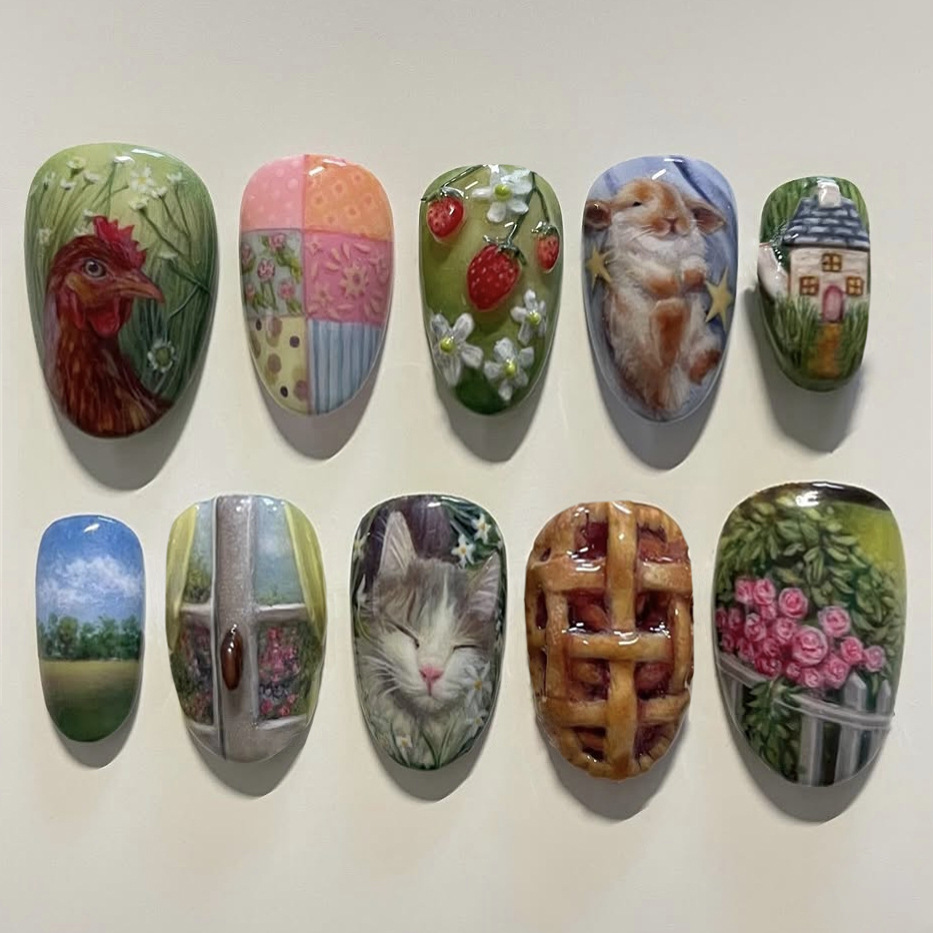 Resin Art Flower - 24 pezzi stile pastorale stampa di