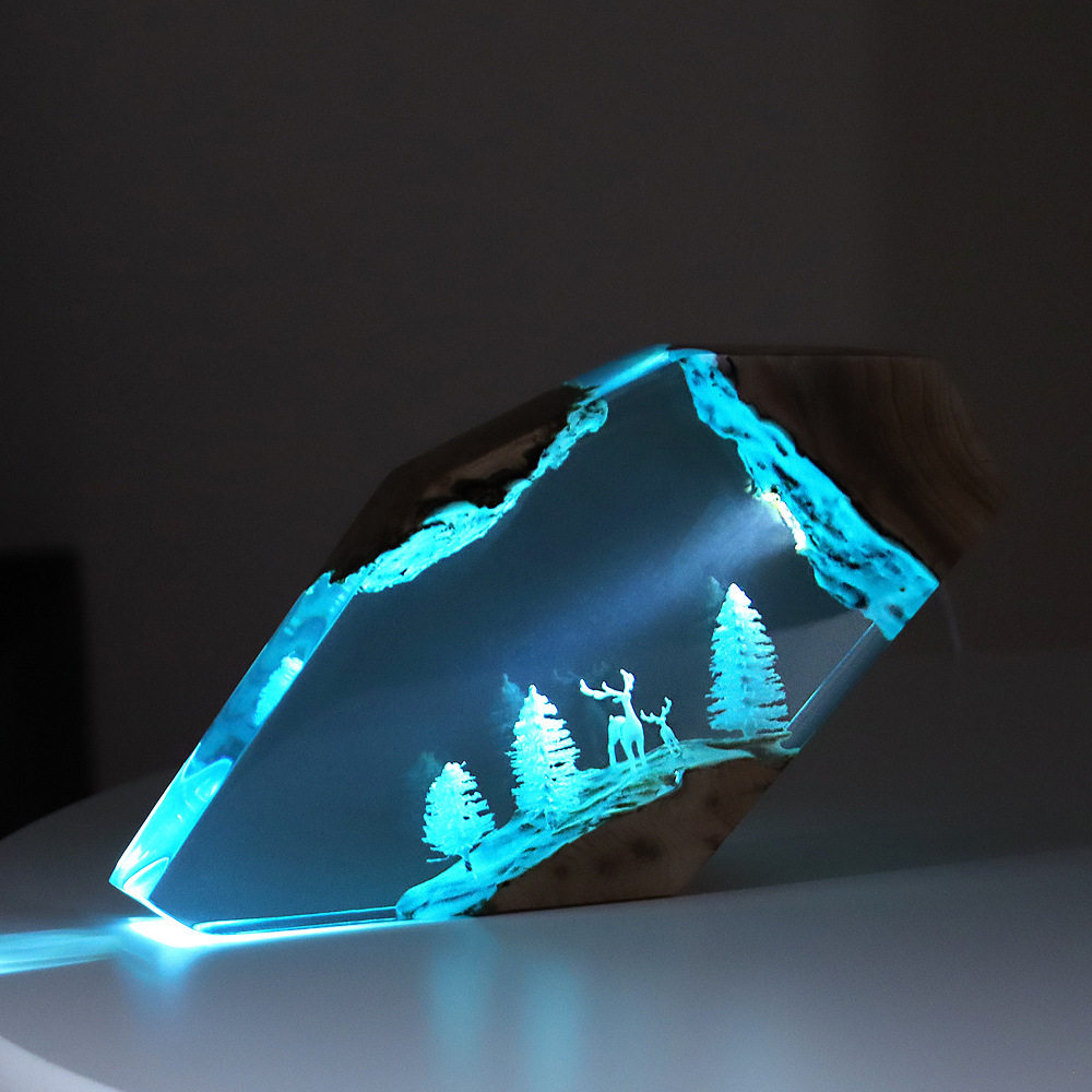 Resin Art Craft - Ornamento Luminoso Personalizzato in Resina e