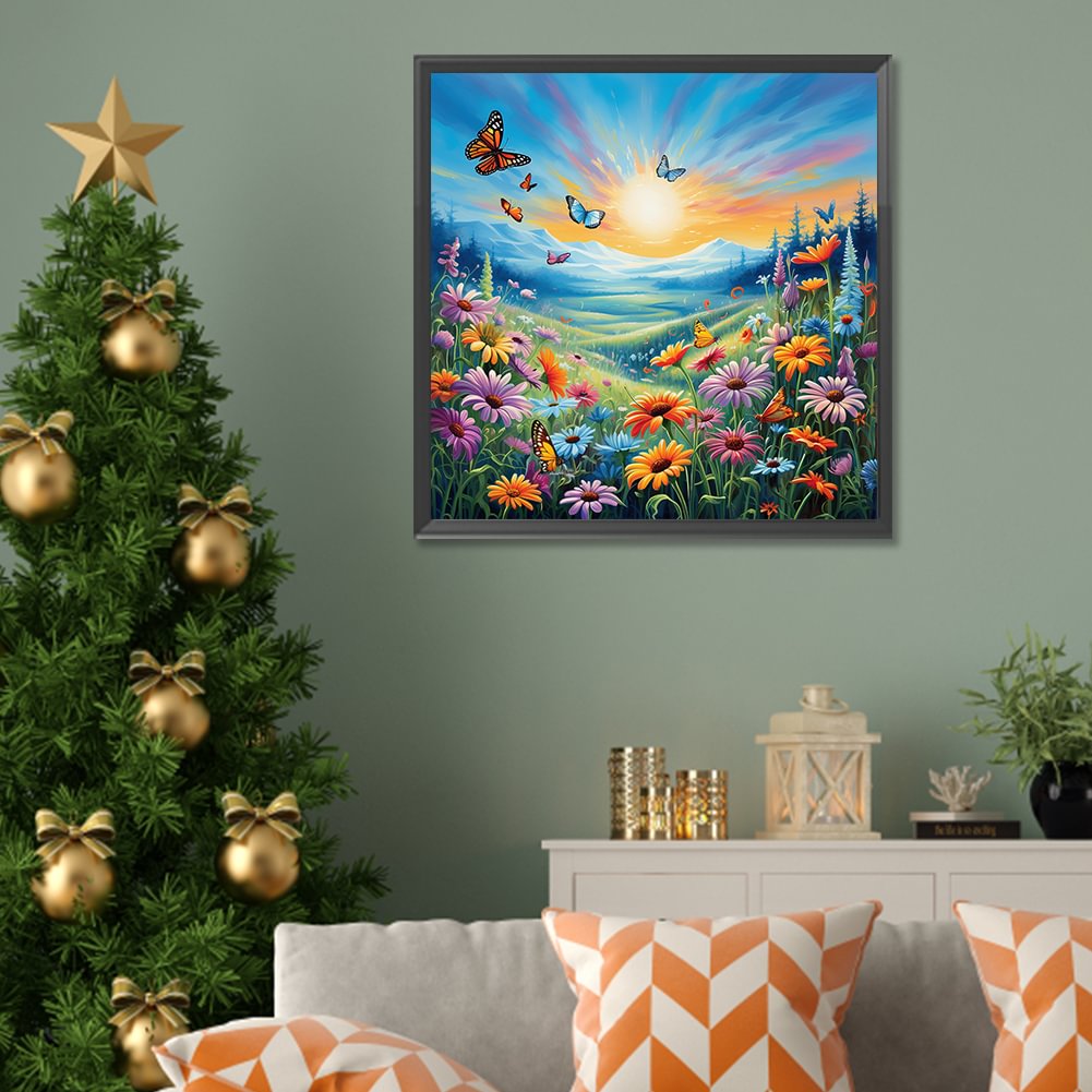 Resin Art Of Flowers - Pittura diamante Famiglia Simpatico cervo Fiore