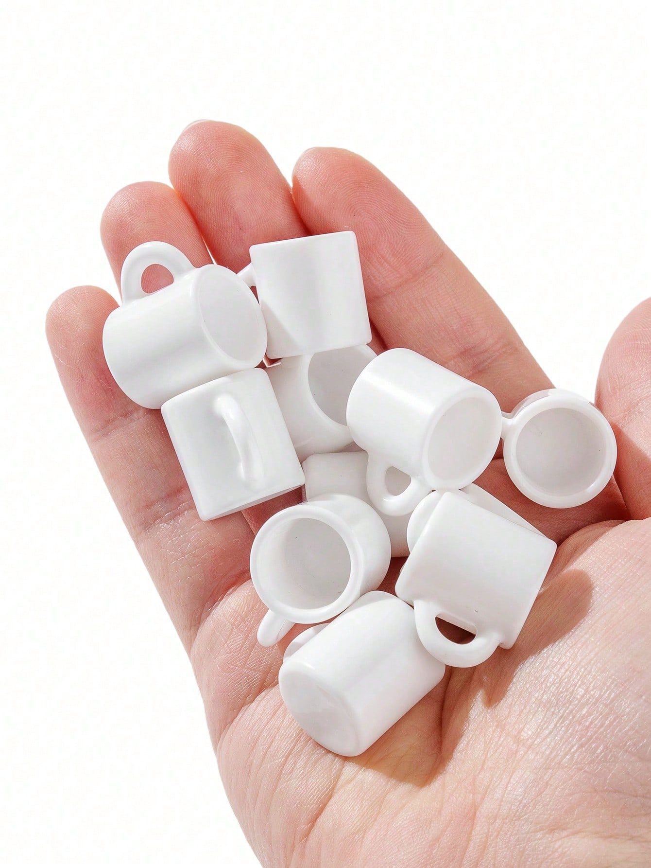 Resin Art Kitchen - 10 tazze bianche in miniatura per