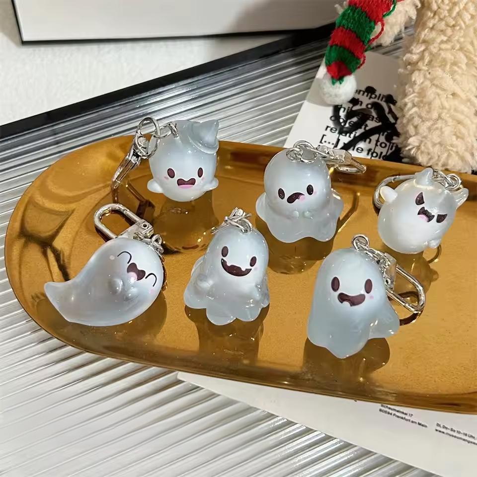 Resin Art Hanging - Portachiavi Fantasma in Gelatina di Halloween,